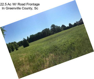 22.5 Ac W/ Road Frontage In Greenville County, Sc