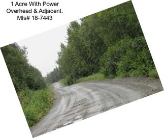 1 Acre With Power Overhead & Adjacent. Mls# 18-7443