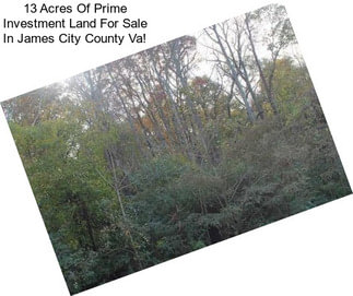 13 Acres Of Prime Investment Land For Sale In James City County Va!