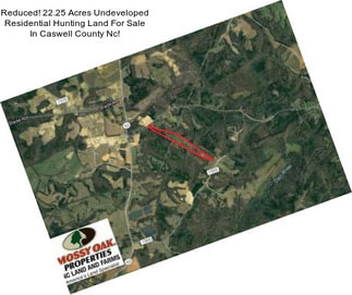 Reduced! 22.25 Acres Undeveloped Residential Hunting Land For Sale In Caswell County Nc!