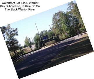 Waterfront Lot, Black Warrior Bay Subdivision, In Hale Co On The Black Warrior River
