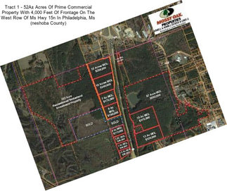 Tract 1 - 52A± Acres Of Prime Commercial Property With 4,000 Feet Of Frontage On The West Row Of Ms Hwy 15n In Philadelphia, Ms (neshoba County)