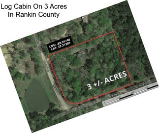 Log Cabin On 3 Acres In Rankin County