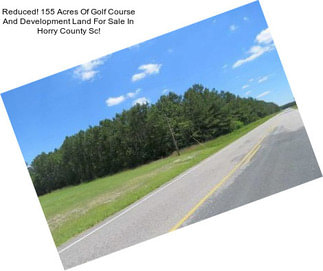 Reduced! 155 Acres Of Golf Course And Development Land For Sale In Horry County Sc!