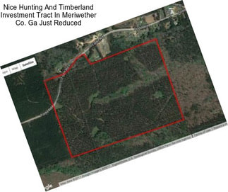 Nice Hunting And Timberland Investment Tract In Meriwether Co. Ga Just Reduced