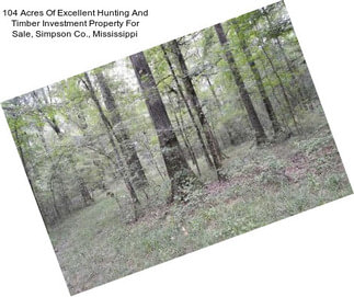 104 Acres Of Excellent Hunting And Timber Investment Property For Sale, Simpson Co., Mississippi
