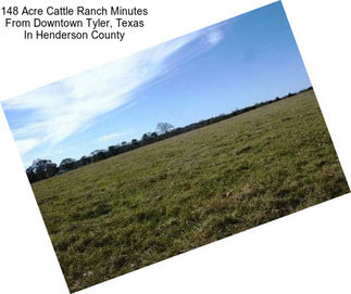 148 Acre Cattle Ranch Minutes From Downtown Tyler, Texas In Henderson County