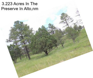 3.223 Acres In The Preserve In Alto,nm