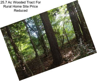 25.7 Ac Wooded Tract For Rural Home Site Price Reduced
