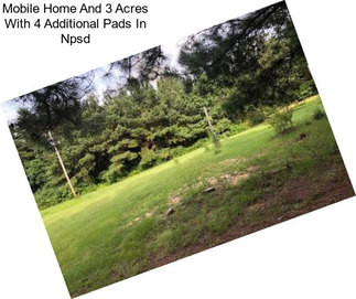 Mobile Home And 3 Acres With 4 Additional Pads In Npsd