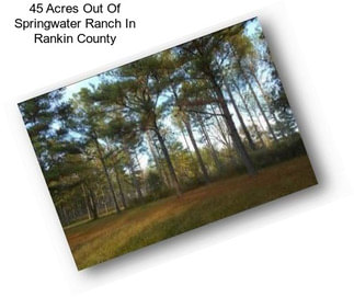 45 Acres Out Of Springwater Ranch In Rankin County