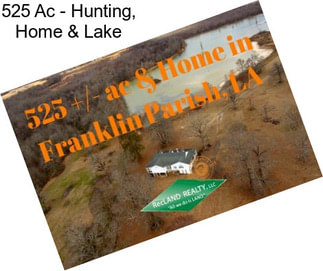 525 Ac - Hunting, Home & Lake