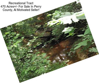 Recreational Tract 470 Acres+/- For Sale In Perry County, Al Motivated Seller!