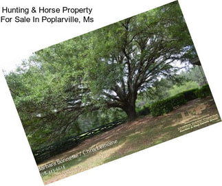 Hunting & Horse Property For Sale In Poplarville, Ms