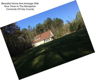 Beautiful Home And Acreage With Nice Timer In The Montpelier Comunity Of Clay County
