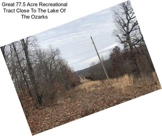 Great 77.5 Acre Recreational Tract Close To The Lake Of The Ozarks