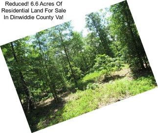 Reduced! 6.6 Acres Of Residential Land For Sale In Dinwiddie County Va!