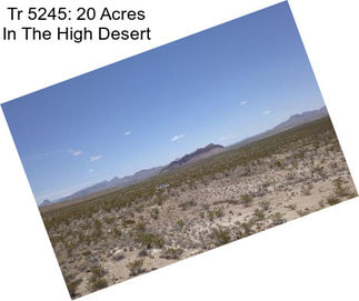 Tr 5245: 20 Acres In The High Desert