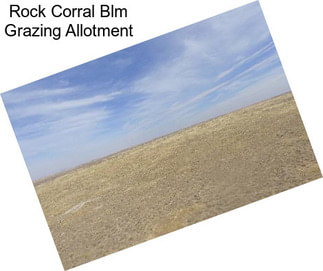 Rock Corral Blm Grazing Allotment