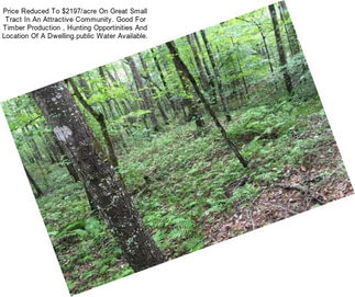 Price Reduced To $2197/acre On Great Small Tract In An Attractive Community. Good For Timber Production , Hunting Opportinities And Location Of A Dwelling.public Water Available.
