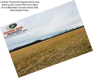 10 Acre Tracts Of Cleared And Level Farm Land. Come Pick Your Spot For A Beautiful Country Home Site And Hobby Farm.