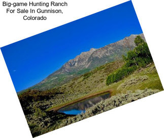 Big-game Hunting Ranch For Sale In Gunnison, Colorado