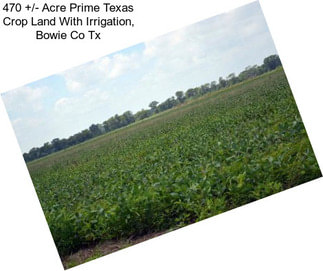 470 +/- Acre Prime Texas Crop Land With Irrigation, Bowie Co Tx