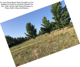 5+- Acre Parcel Bostic Road. Excellent Lot For Building Or Using For Livestock Outside The City. Fully Fenced, With Gravel Driveway In Place, Well In Place And Electric.
