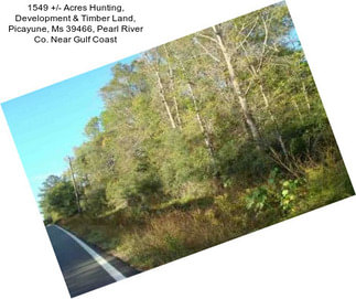 1549 +/- Acres Hunting, Development & Timber Land, Picayune, Ms 39466, Pearl River Co. Near Gulf Coast