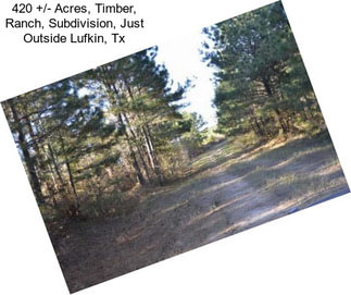 420 +/- Acres, Timber, Ranch, Subdivision, Just Outside Lufkin, Tx