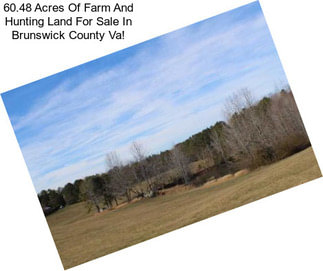 60.48 Acres Of Farm And Hunting Land For Sale In Brunswick County Va!