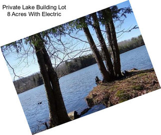 Private Lake Building Lot 8 Acres With Electric