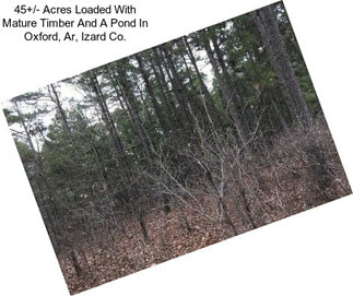 45+/- Acres Loaded With Mature Timber And A Pond In Oxford, Ar, Izard Co.