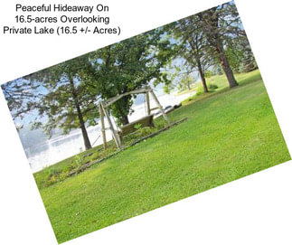 Peaceful Hideaway On 16.5-acres Overlooking Private Lake (16.5 +/- Acres)