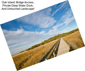 Oak Island: Bridge Access, Private Deep Water Dock, And Untouched Landscape!