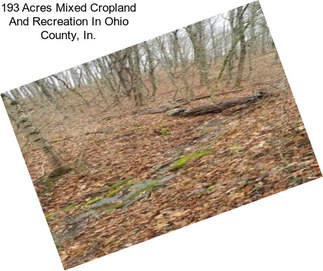 193 Acres Mixed Cropland And Recreation In Ohio County, In.