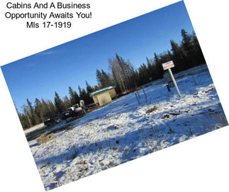 Cabins And A Business Opportunity Awaits You! Mls 17-1919