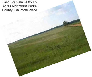 Land For Sale 51.05 +/- Acres Northwest Burke County, Ga Poole Place