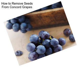 How to Remove Seeds From Concord Grapes