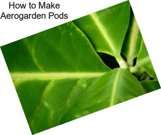 How to Make Aerogarden Pods