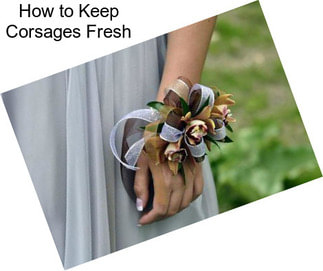 How to Keep Corsages Fresh