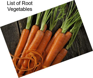 List of Root Vegetables