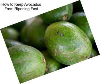 How to Keep Avocados From Ripening Fast