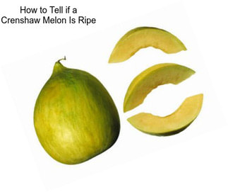 How to Tell if a Crenshaw Melon Is Ripe