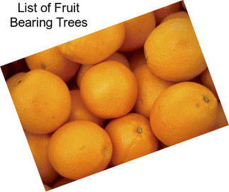List of Fruit Bearing Trees