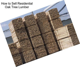 How to Sell Residential Oak Tree Lumber