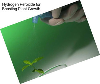Hydrogen Peroxide for Boosting Plant Growth