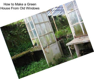 How to Make a Green House From Old Windows