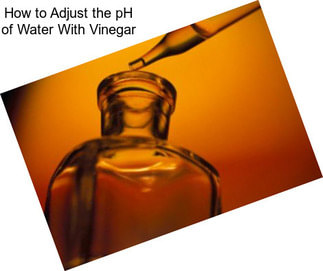 How to Adjust the pH of Water With Vinegar