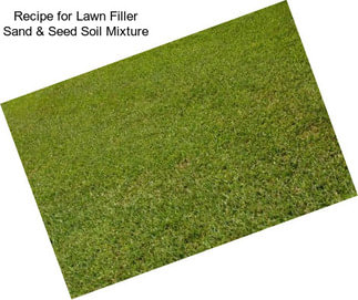 Recipe for Lawn Filler Sand & Seed Soil Mixture